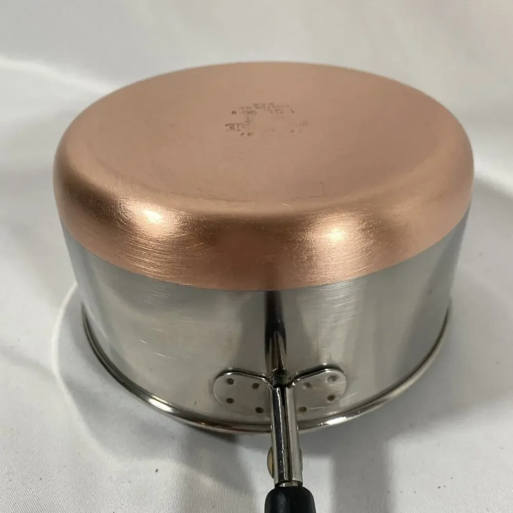 Revere Ware 1 Qt Quart Copper Bottom Sauce Pan, Lid Clinton 96 g Stainless Steel